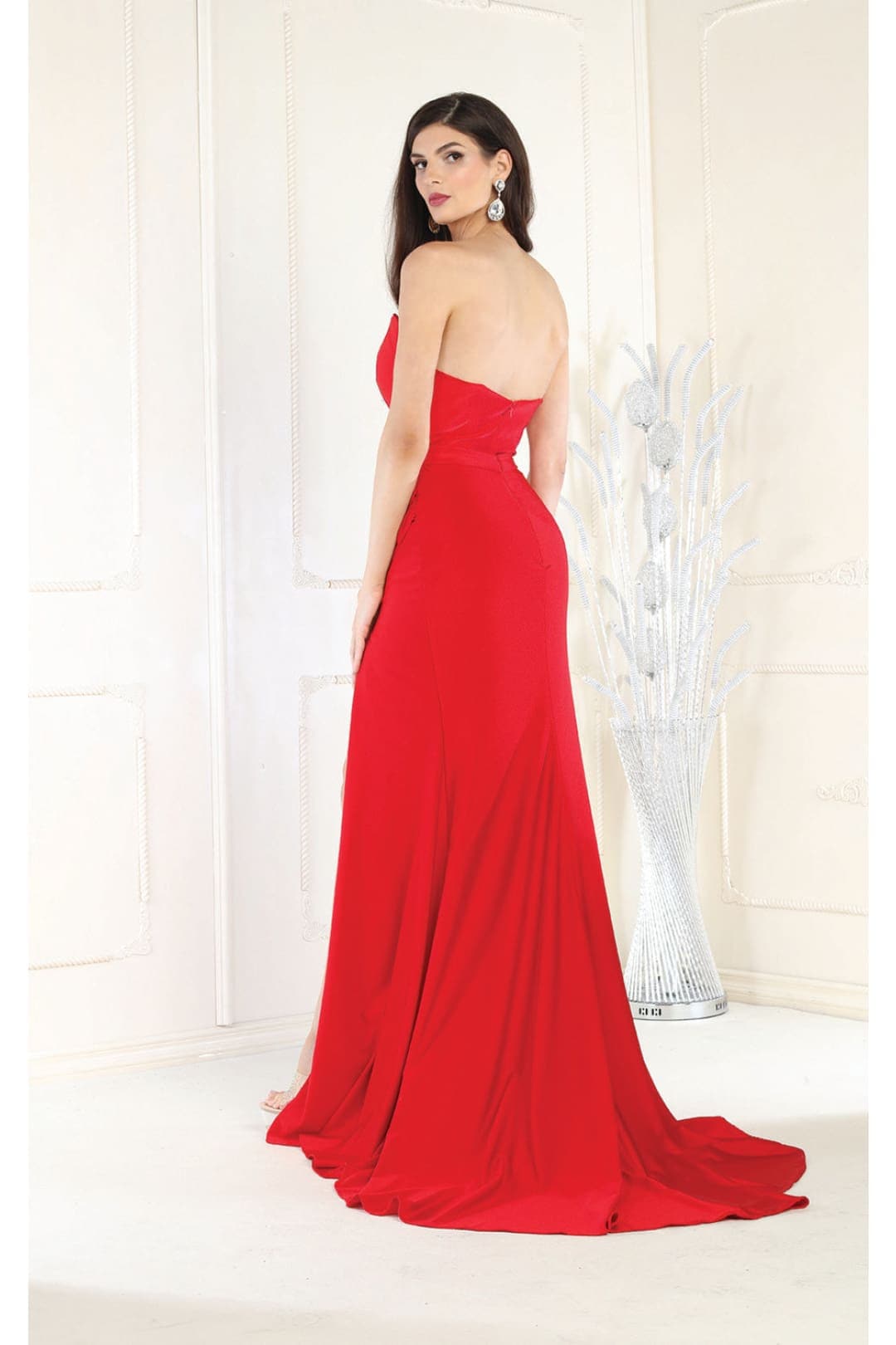 May Queen MQ1946 Strapless Ruched Prom Dress - Dress