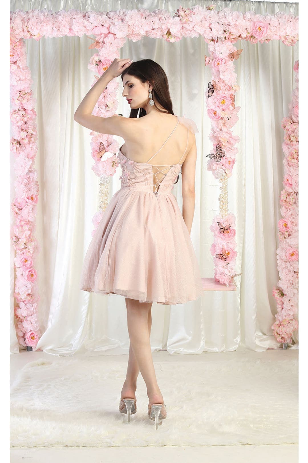 MQ1952 Corset Lace Up Back Homecoming Dress - Dress