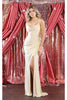 V-neckline Long Stretchy Gowns