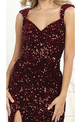 May Queen MQ1957 Sleeveless Sheath Evening Gown - Dress