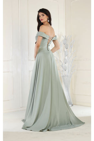 May Queen MQ1960 Off The Shoulder Prom Dress
