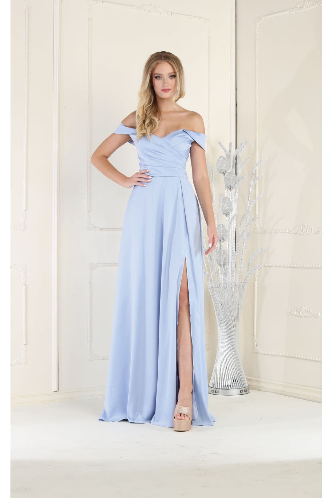 May Queen MQ1960 Off The Shoulder Prom Dress
