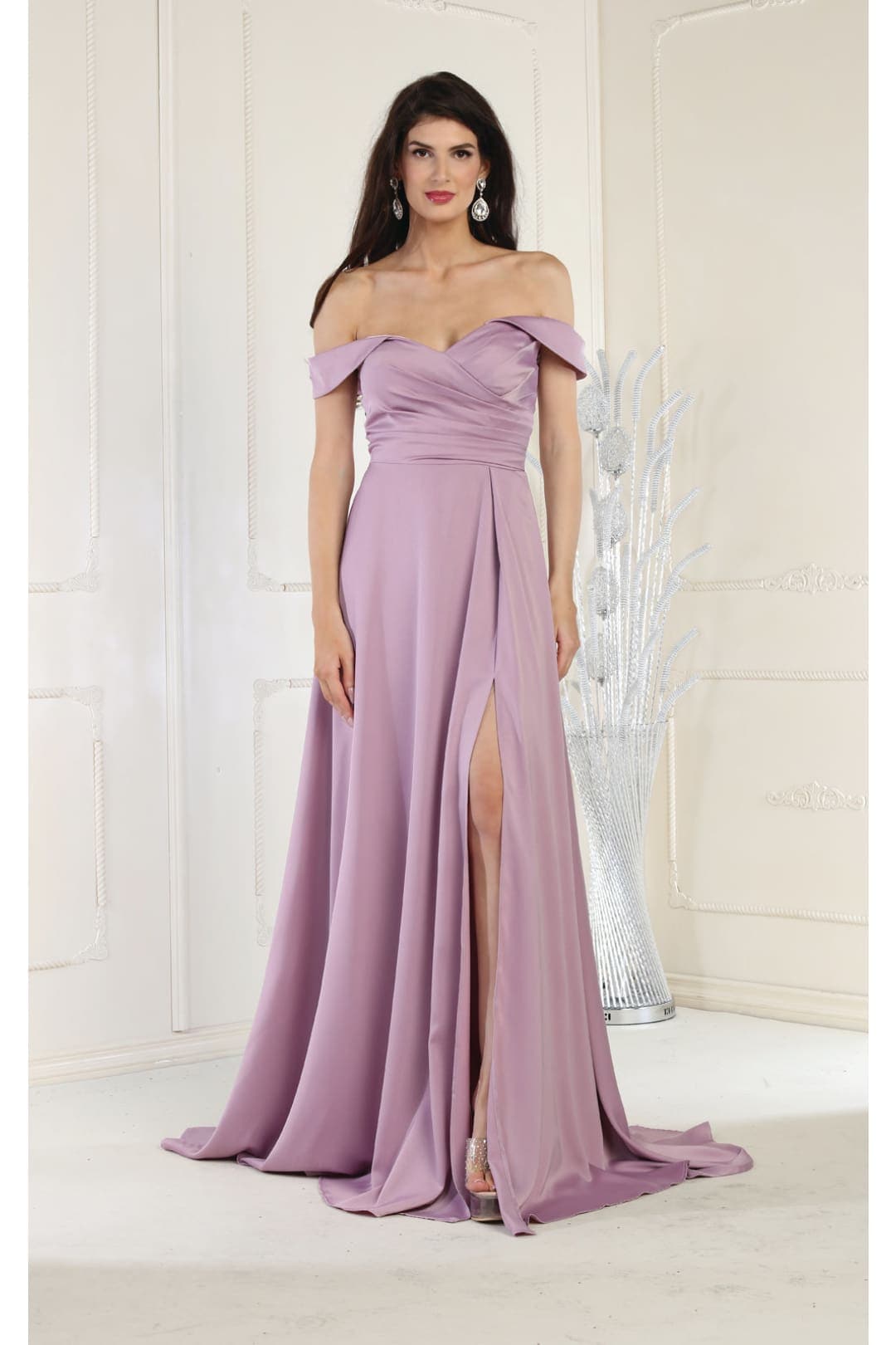 May Queen MQ1960 Off The Shoulder Prom Dress