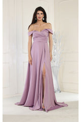 May Queen MQ1960 Off The Shoulder Prom Dress
