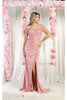 LA Merchandise LA1962 Corset Bone Prom Gown - DUSTY ROSE / 4 - Dress