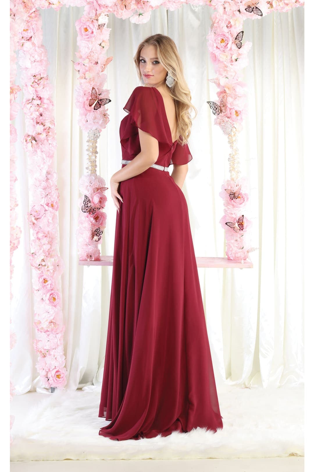 A-line Chiffon Dress - Dress