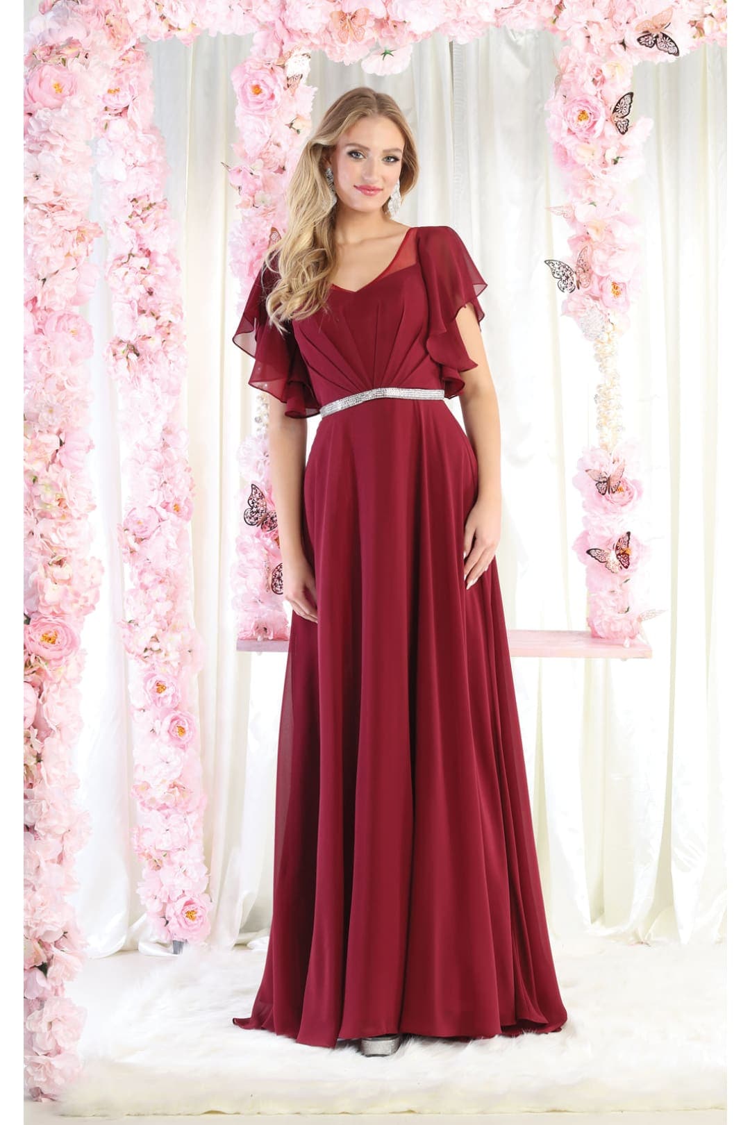 A-line Chiffon Dress - Dress