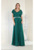 Bell Sleeves A-line Chiffon Dress - HUNTER GREEN / 6 - Dress