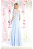 May Queen MQ1980 Boat Neck Embroidery Mother Of The Bride Dress