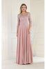May Queen MQ1980 Pleated Embroidery Mother Of The Bride Gown - DUSTY ROSE / M