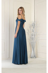 May Queen MQ1988 Cold Shoulder A-line long Dress - Dress