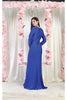 May Queen MQ1993 Long Sleeve Simple Evening Gown