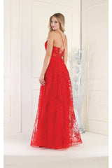 May Queen MQ1996 Embroiderd Lace Prom Gown