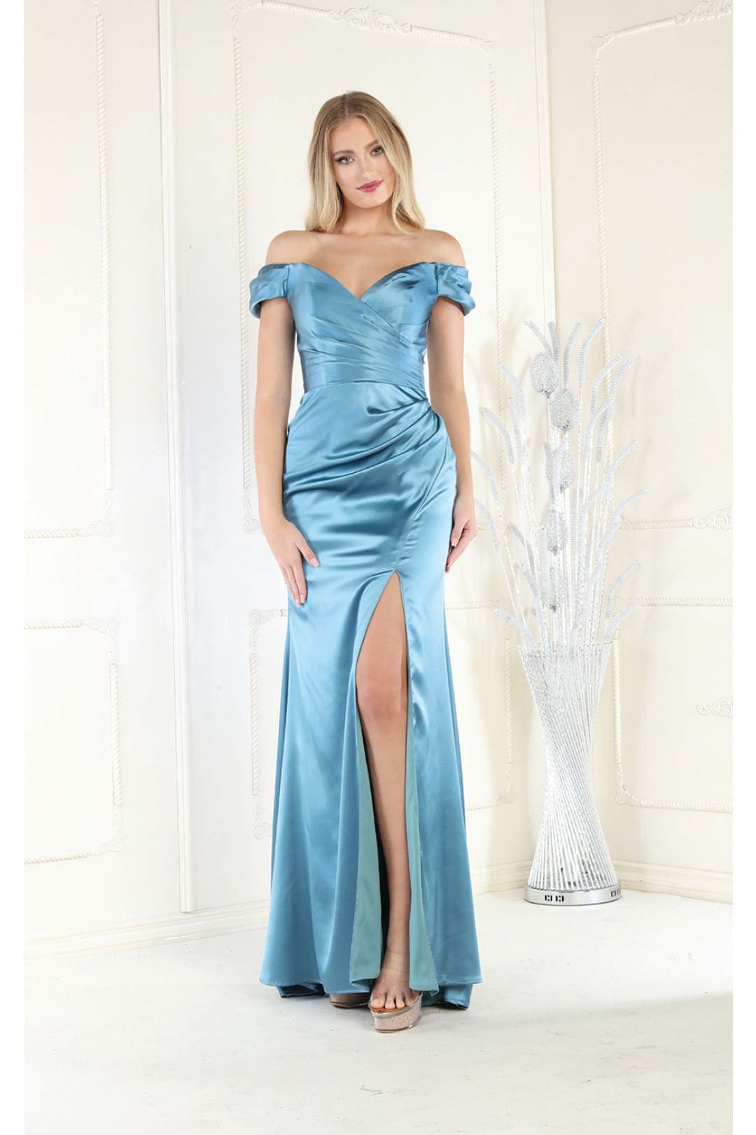 May Queen MQ1998 Sweetheart Satin Evening Gown - Dress