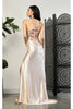 May Queen MQ2006 Cut Out Back Sleeveless Slit Formal Evening Gown - Dress