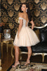 May Queen MQ2009 Corset A - Line Lace Appliqued Cocktail Dress - Dress