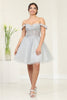 May Queen MQ2009 Corset A - Line Lace Appliqued Cocktail Dress - Dress