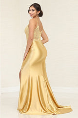 May Queen MQ2021 Spaghetti Strap Embroidery Beaded Pageant Gown - Dress