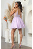May Queen MQ2025 Lace Appliqued Spaghetti Strap Glitter Hoco Dress - Dress