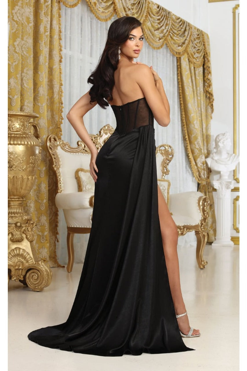 May Queen MQ2039 Sweetheart High Slit Pageant Long Gown - Dress