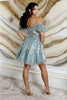 May Queen MQ2040 Corset Bodice 3D Flower Sweetheart Party Dress - Dress