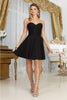 May Queen MQ2048 Corset Bodice Cocktail Short Dress - BLACK / 2 - Dress