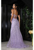 May Queen MQ2054 Spaghetti Strap Gala High Slit Long Dress - Dress