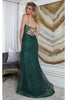 May Queen MQ2054 Spaghetti Strap Gala High Slit Long Dress - Dress