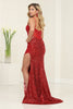 May Queen MQ2055 Corset Lace Embellished Prom Sequin Gown - Dress