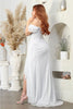May Queen MQ2063 Off-Shoulder Mother of the Bride Ruched Gown - Dress