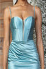 May Queen MQ2074 Sweetheart Satin Prom Short Corset Dress - Dress