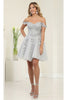 May Queen MQ2081 Strapless Off-Shoulder Dress with Short Sleeves - Ivory / 8 - Dress