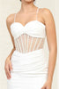 May Queen MQ2088B Spaghetti Strap Sweetheart Slit Ivory Bridal Dress - IVORY / 2 - Dress
