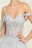 May Queen MQ2091 Off-Shoulder Corset Floral Cocktail Dress - Dress
