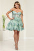 May Queen MQ2094 Sweetheart A-Line Glitter Short Prom Dress - SAGE / 2 - Dress