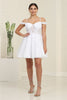 May Queen MQ2099 Cold-Shoulder Cocktail Short Dress - WHITE / 4 - Dress