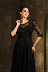 Mother Of The Bride A-Line Round Neck Semi Formal Dress By May Queen MQ2057 - Dress