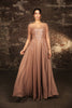 Mother Of The Bride Dress Long Sleeve A-Line Gown By May Queen MQ2161 - CAPPUCCINO / S - Dress