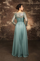 Mother Of The Bride Dress Long Sleeve A-Line Gown By May Queen MQ2161 - Dress