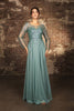 Mother Of The Bride Dress Long Sleeve A-Line Gown By May Queen MQ2161 - SAGE / S - Dress