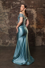 Mother Of The Bride Dress Off The Shoulder Sequin Gown By May Queen MQ2151 - Dress