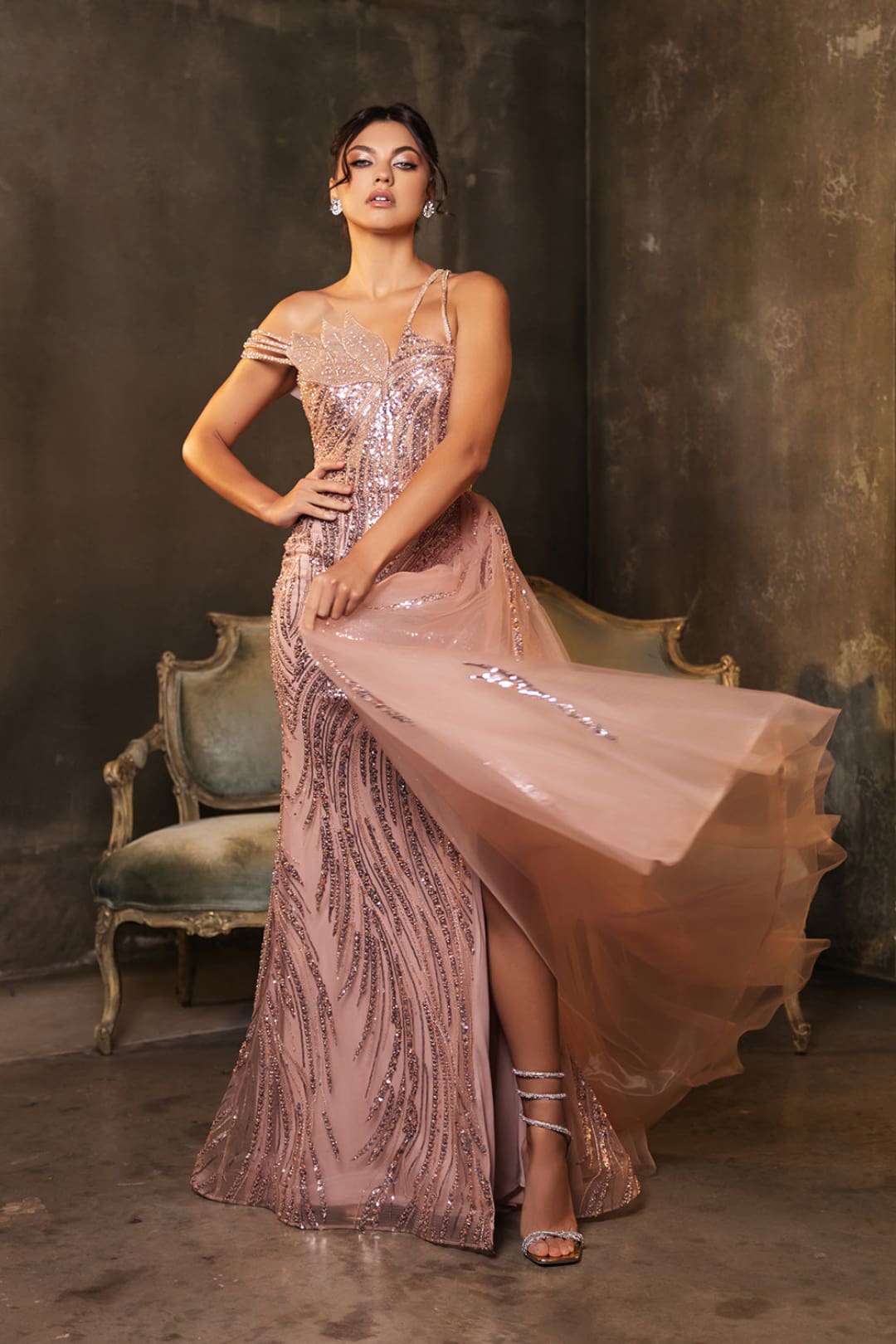 Pageant Dress Asymmetric Sheer Sides Prom Gown By Royal Queen RQ8177 - Dress