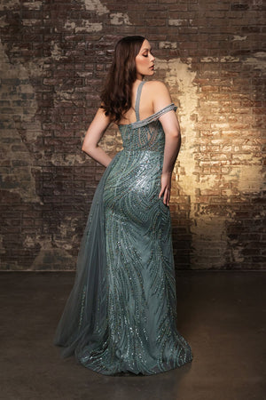 Pageant Dress Asymmetric Sheer Sides Prom Gown By Royal Queen RQ8177 - Dress