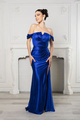Prom Dress Off Shoulder Mermaid Formal Gown By MQ2155 - ROYAL / 4 - Dress