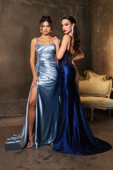 Prom Dress Square Neck Sleeveless Gala Gown By May Queen MQ2145B - Dress