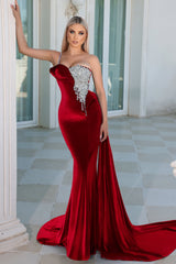 Indulge in Opulence: Portia and Scarlett's Velvet Rose Petal Gown