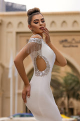 Portia and Scarlett: Velvet Cascade Gown for Unforgettable Occasions