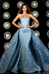 **Portia and Scarlett's Shimmering Mermaid Gown: Elegance Personified**