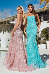 Shimmering Elegance: Portia and Scarlett's PS23061 Sequin Mermaid Gown