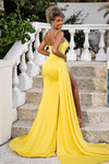 Shimmering Jewels and Grace: Portia and Scarlett's Enchanting Evening Gown